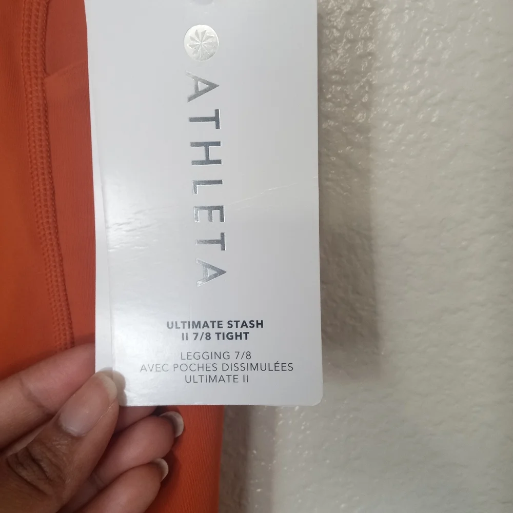 Athleta Ultimate Stash 7/8 Tight Orange Leggings NWT - Picture 7 of 10